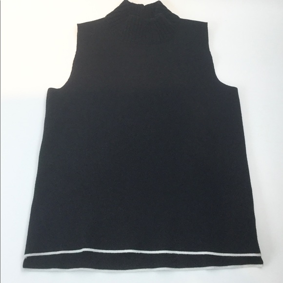 Zara Faux T-Neck knit black, hi- low Large